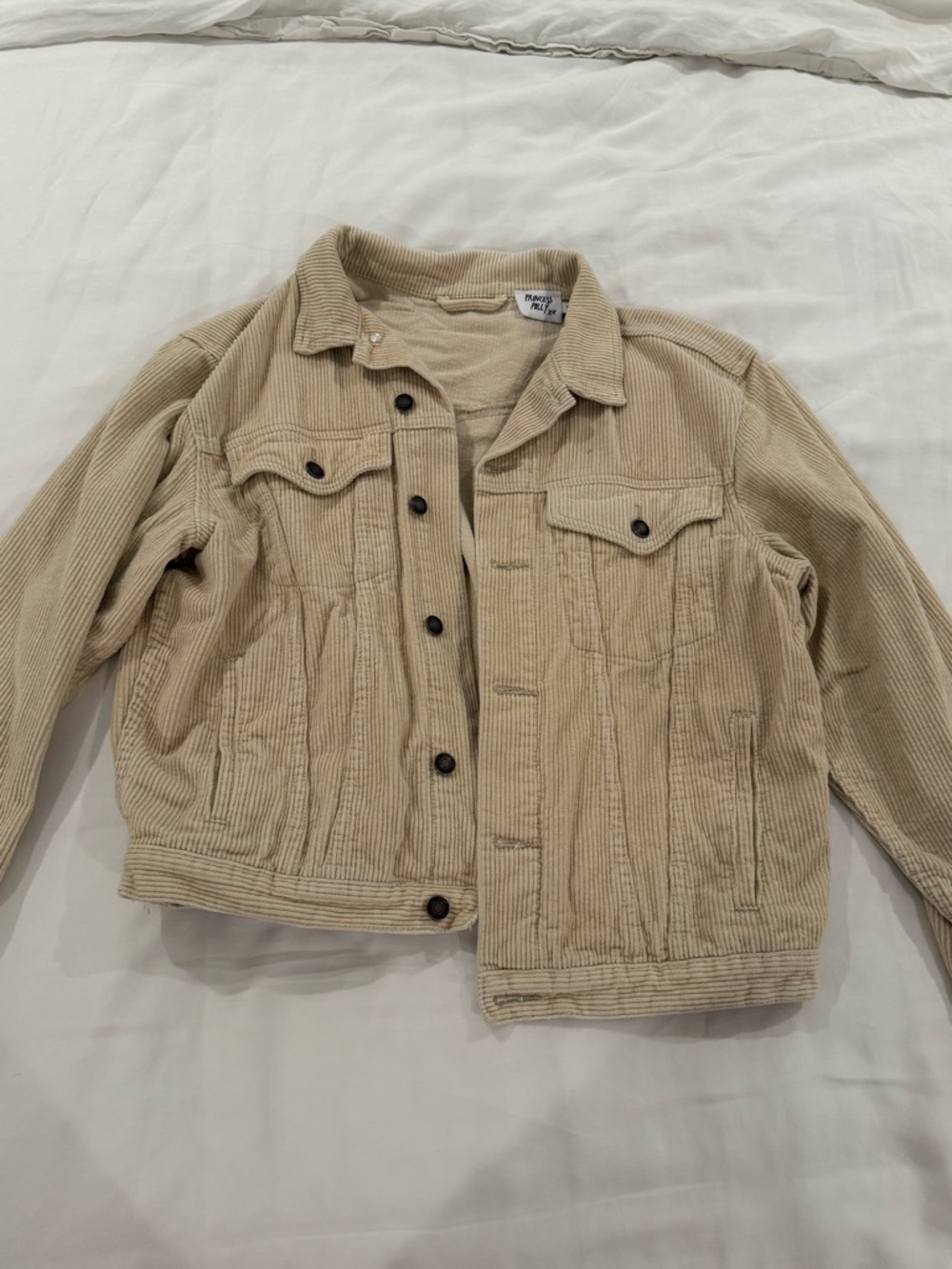 Princess Polly Beige Corduroy Jean Jacket